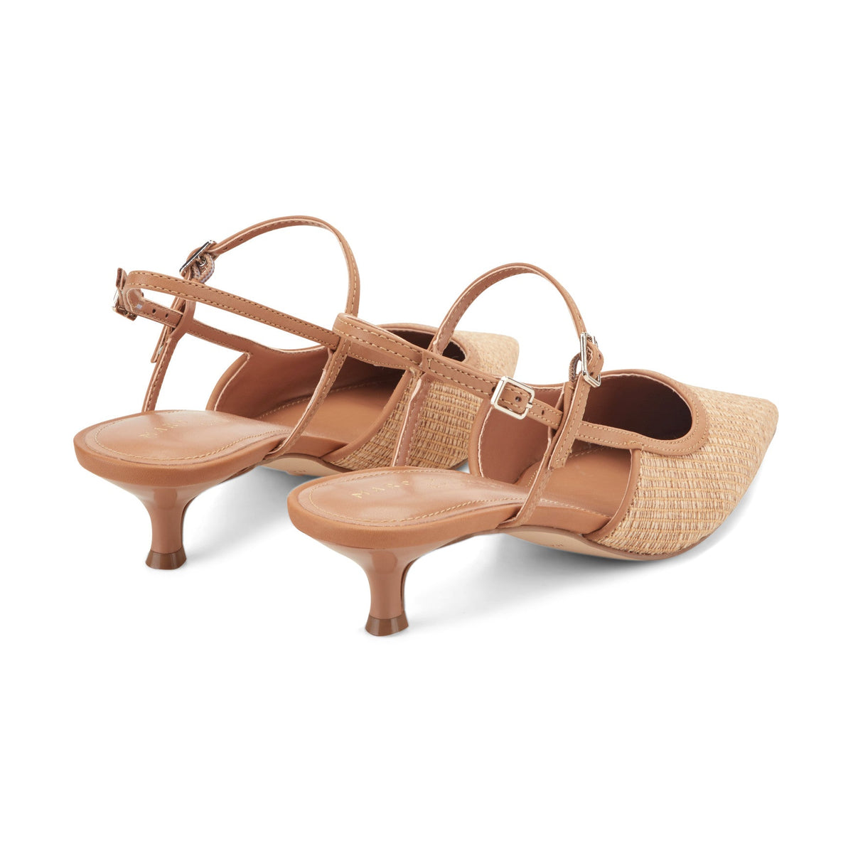 Ceddy Kitten Heel Slingback Pump - Natural Raffia | Marc Fisher