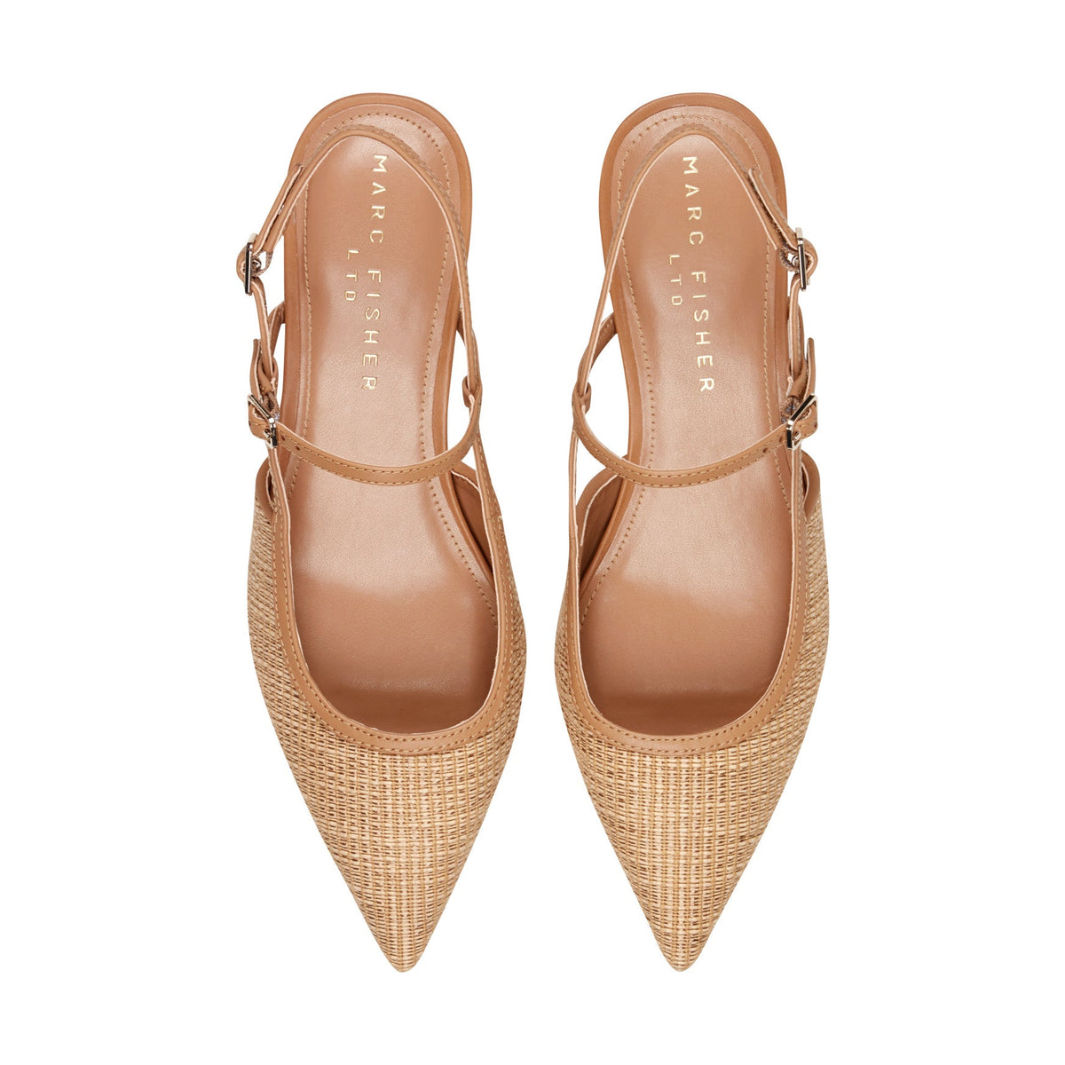 Ceddy Kitten Heel Slingback Pump - Natural Raffia | Marc Fisher