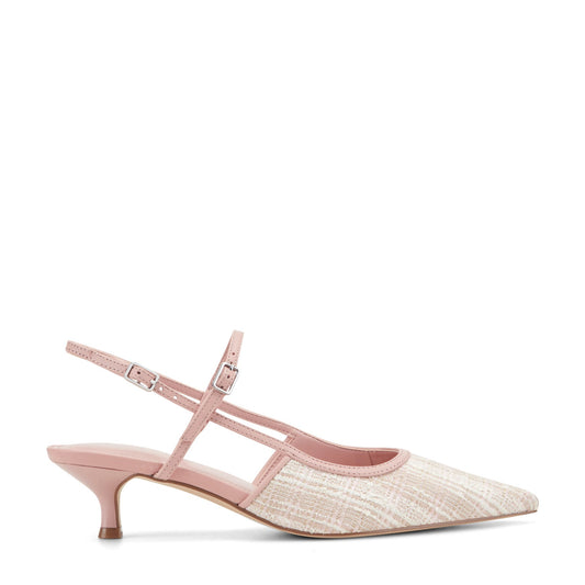 Ceddy Kitten Heel Slingback Pump - Pink Tweed | Marc Fisher