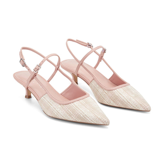 Ceddy Kitten Heel Slingback Pump - Pink Tweed | Marc Fisher