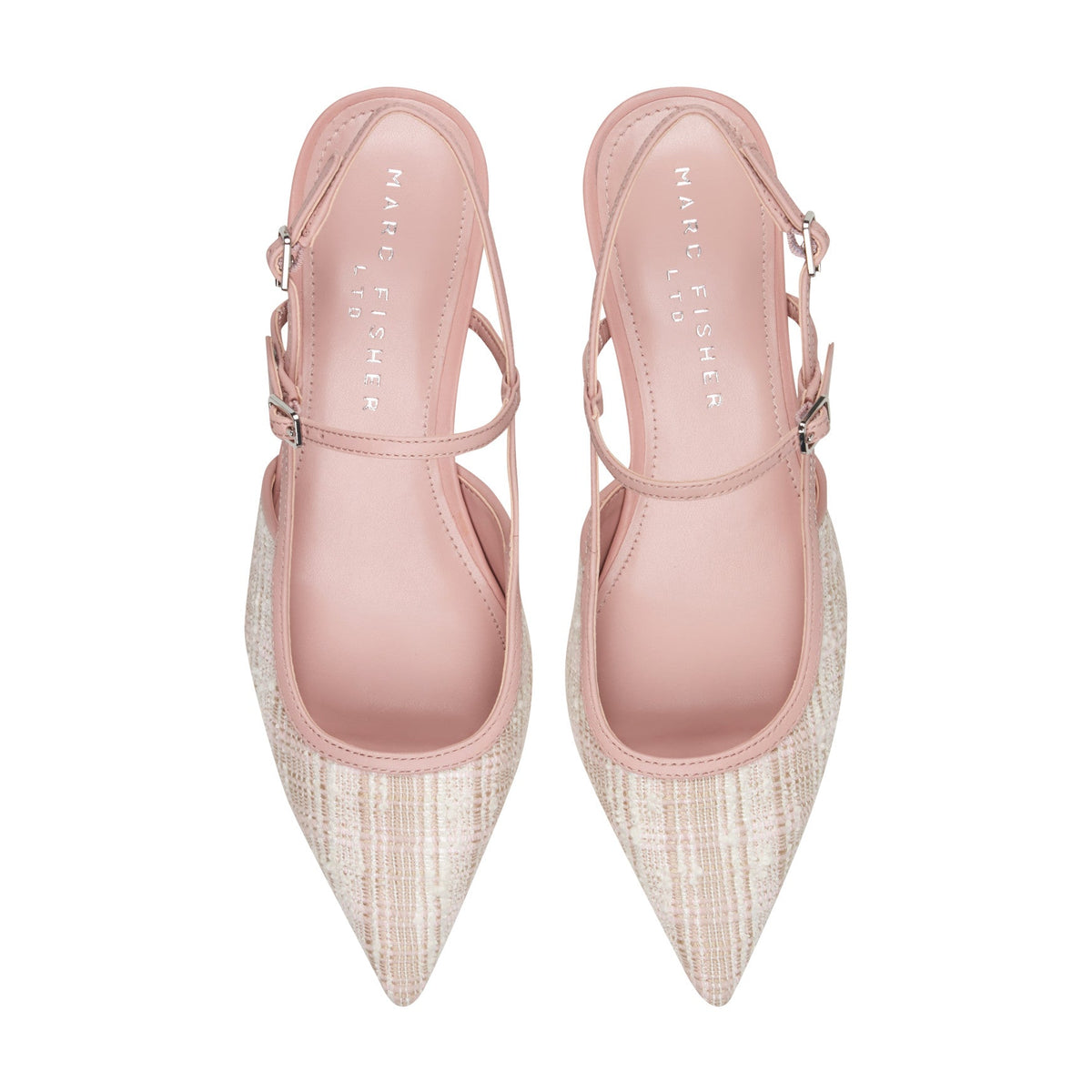 Ceddy Kitten Heel Slingback Pump - Pink Tweed | Marc Fisher