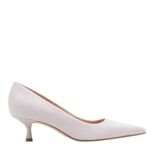 Calynna Leather Kitten Heel Pump - Lavender Suede | Marc Fisher