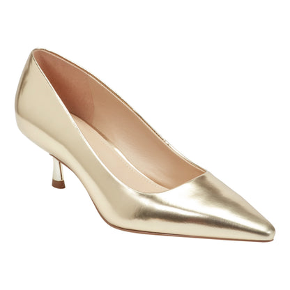 Calynna Leather Kitten Heel Pump - Gold Leather | Marc Fisher
