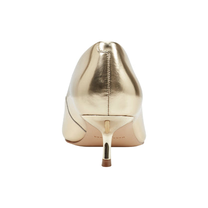 Calynna Leather Kitten Heel Pump - Gold Leather | Marc Fisher