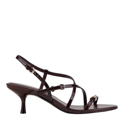 Nylah Leather Strappy Sandal - Red Patent Leather | Marc Fisher