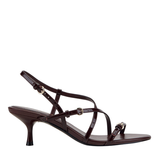 Nylah Leather Strappy Sandal - Red Patent Leather | Marc Fisher