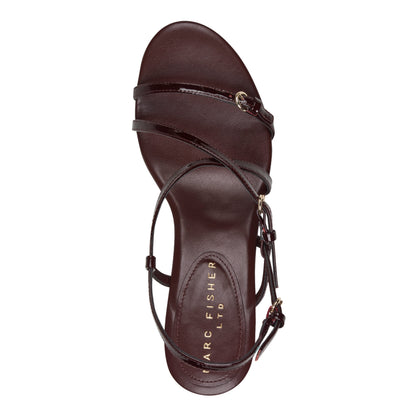 Nylah Leather Strappy Sandal - Red Patent Leather | Marc Fisher