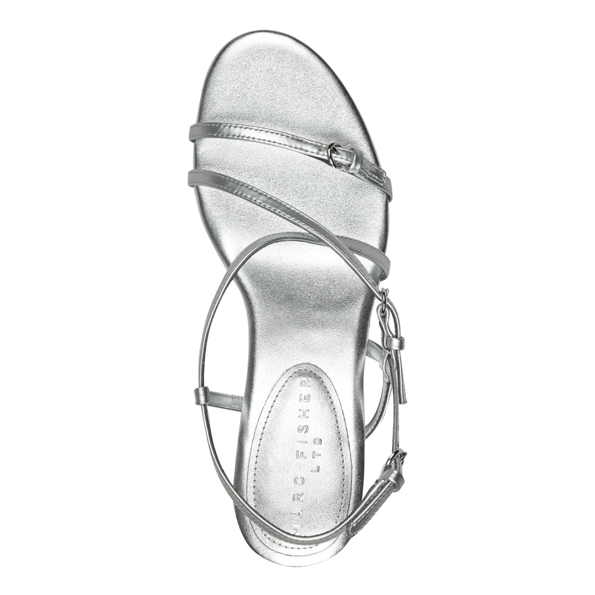 Nylah Leather Strappy Sandal - Silver Leather | Marc Fisher