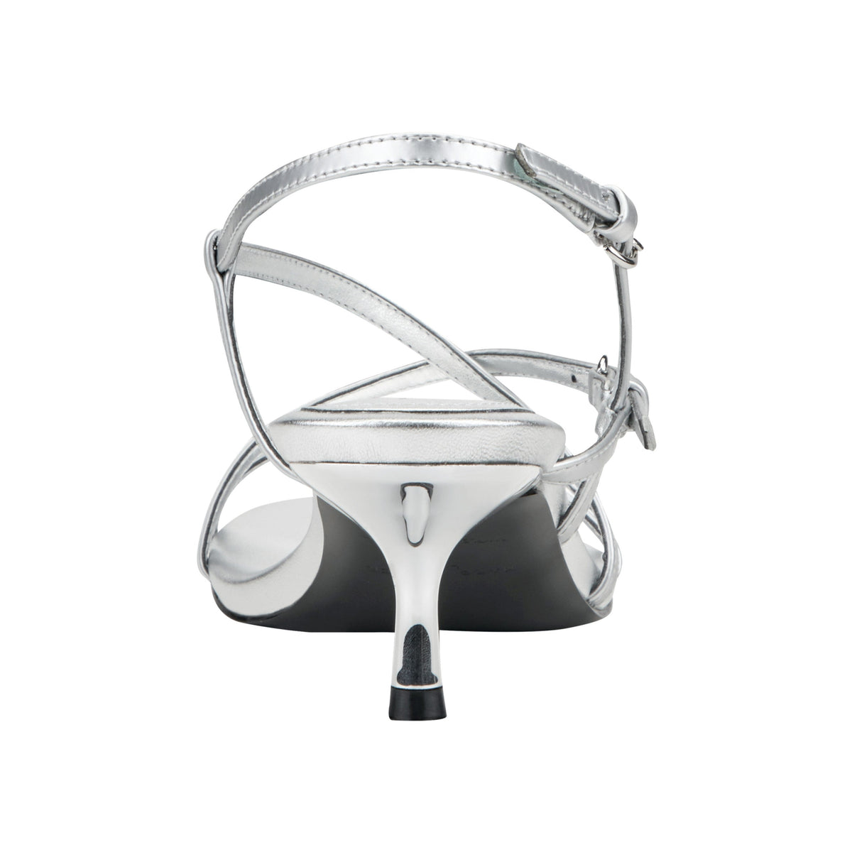 Nylah Leather Strappy Sandal - Silver Leather | Marc Fisher