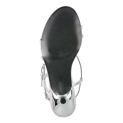Nylah Leather Strappy Sandal - Silver Leather | Marc Fisher
