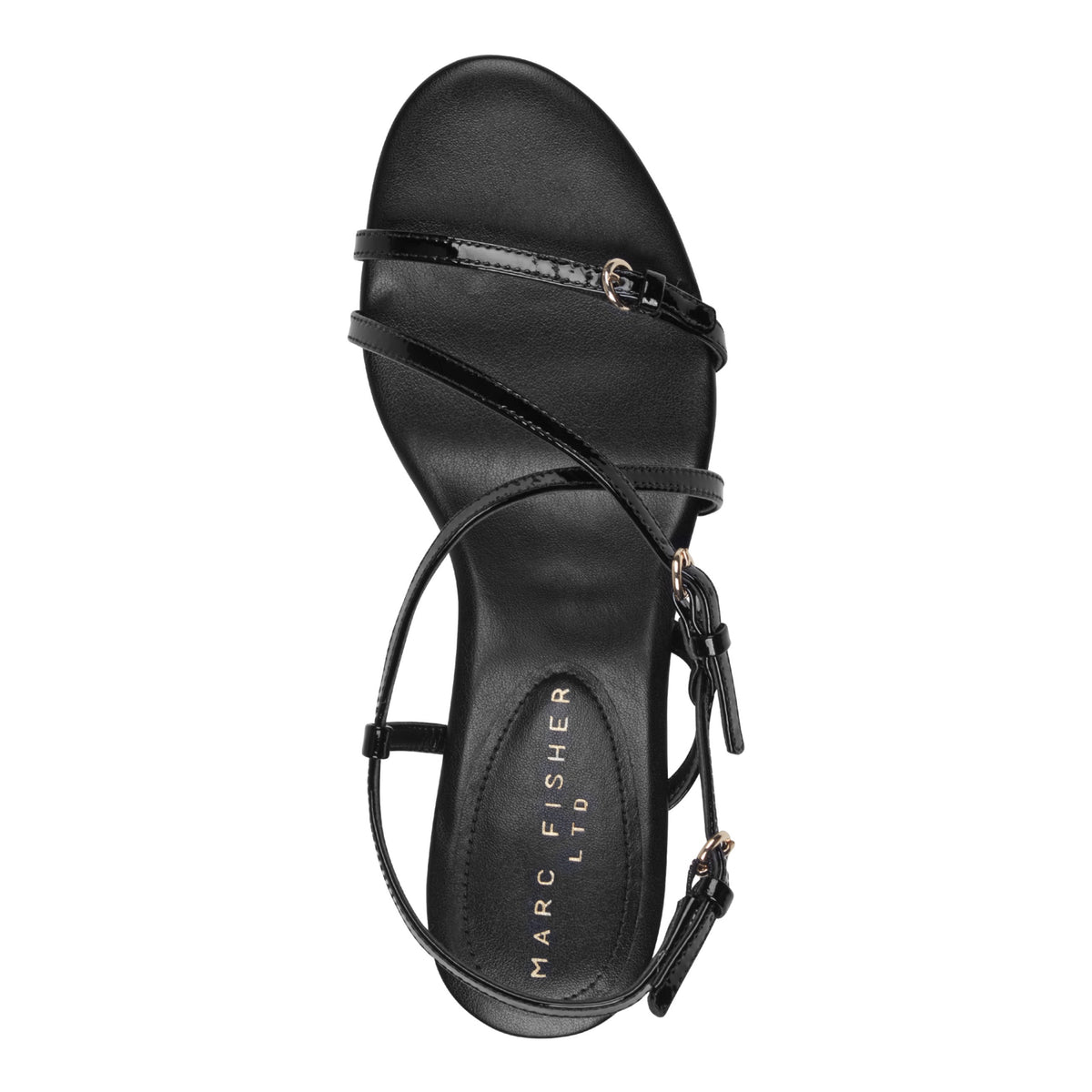 Nylah Leather Strappy Sandal - Black Patent Leather | Marc Fisher