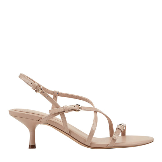 Nylah Leather Strappy Sandal - Natural Patent Leather | Marc Fisher
