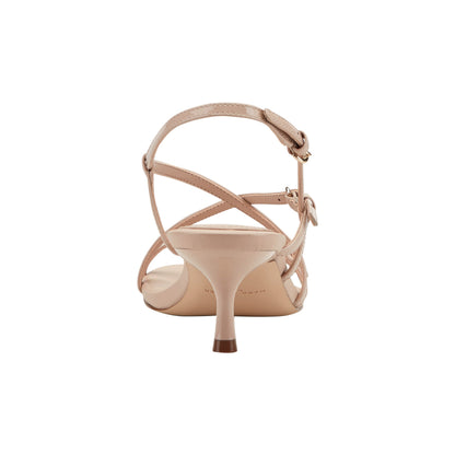 Nylah Leather Strappy Sandal - Natural Patent Leather | Marc Fisher