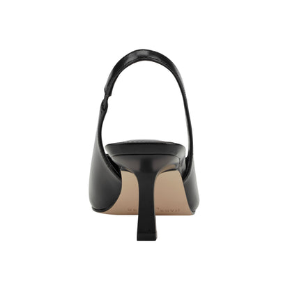 Gretel Leather Bow Slingback Pump - Black Leather | Marc Fisher