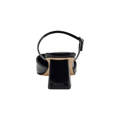 Lakey Heeled Mule - Black Patent | Marc Fisher