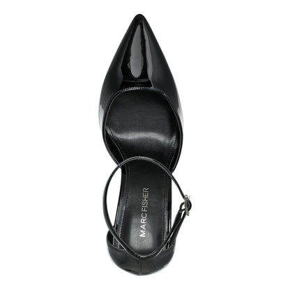 Demeter Ankle Strap Pump - Black Patent | Marc Fisher