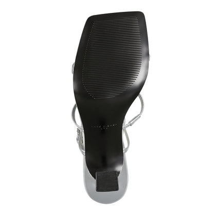 Dennie Strappy Leather Dress Sandal - Silver Leather | Marc Fisher