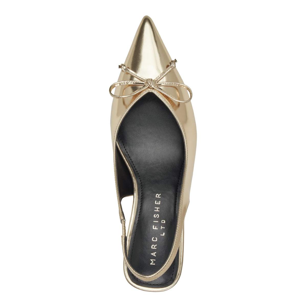 Gretel Leather Bow Slingback Pump - Gold Leather | Marc Fisher