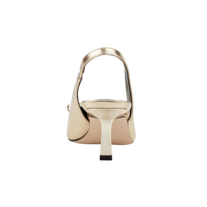 Gretel Leather Bow Slingback Pump - Gold Leather | Marc Fisher