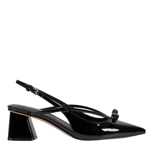Laily Bow Slingback Pump - Black Patent | Marc Fisher