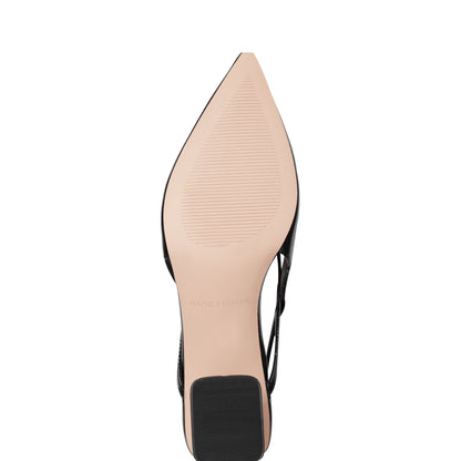 Laily Bow Slingback Pump - Black Patent | Marc Fisher