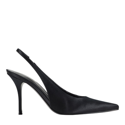 Leynne Slingback Pump - Black Satin | Marc Fisher