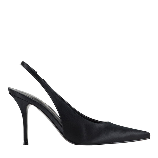 Leynne Slingback Pump - Black Satin | Marc Fisher