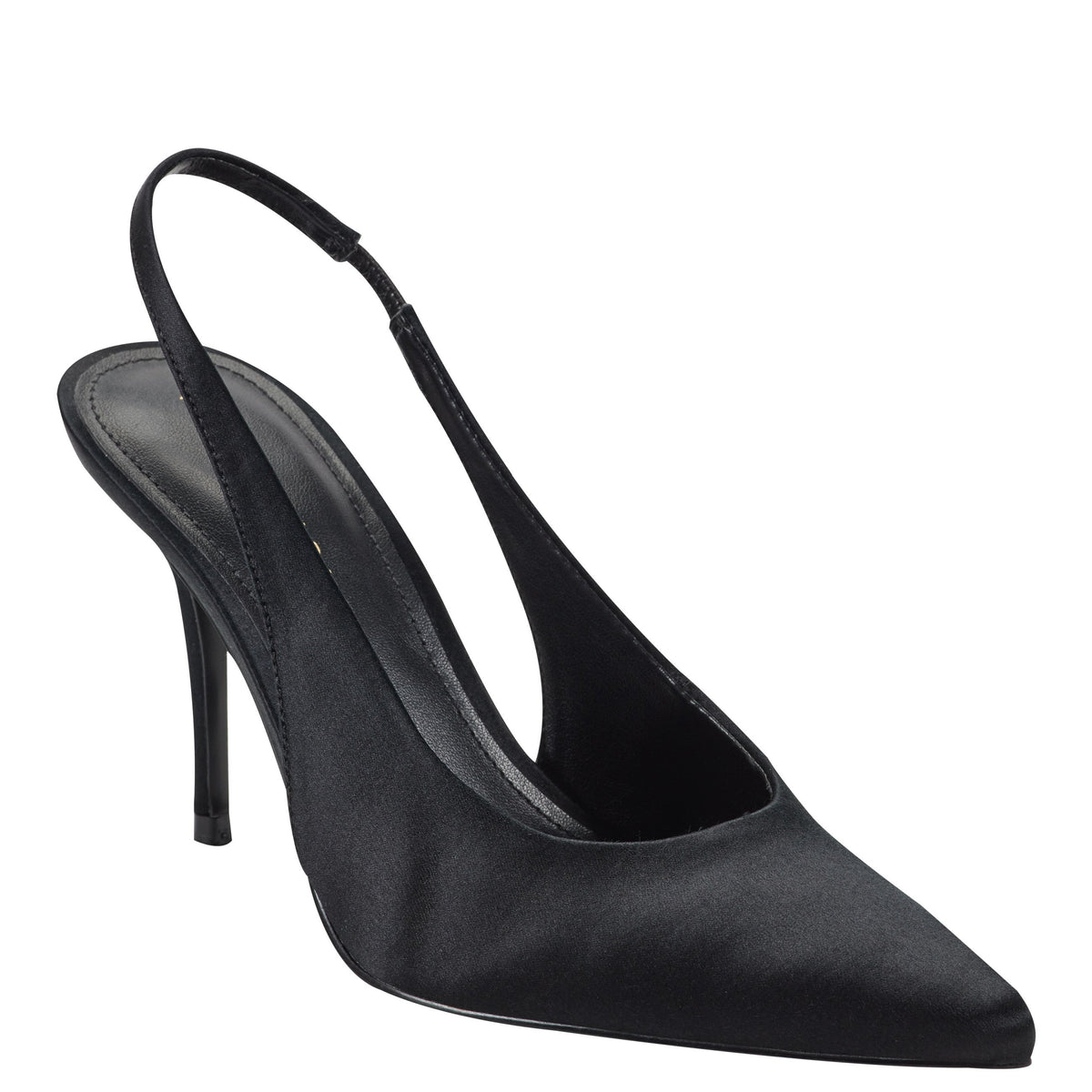 Leynne Slingback Pump - Black Satin | Marc Fisher
