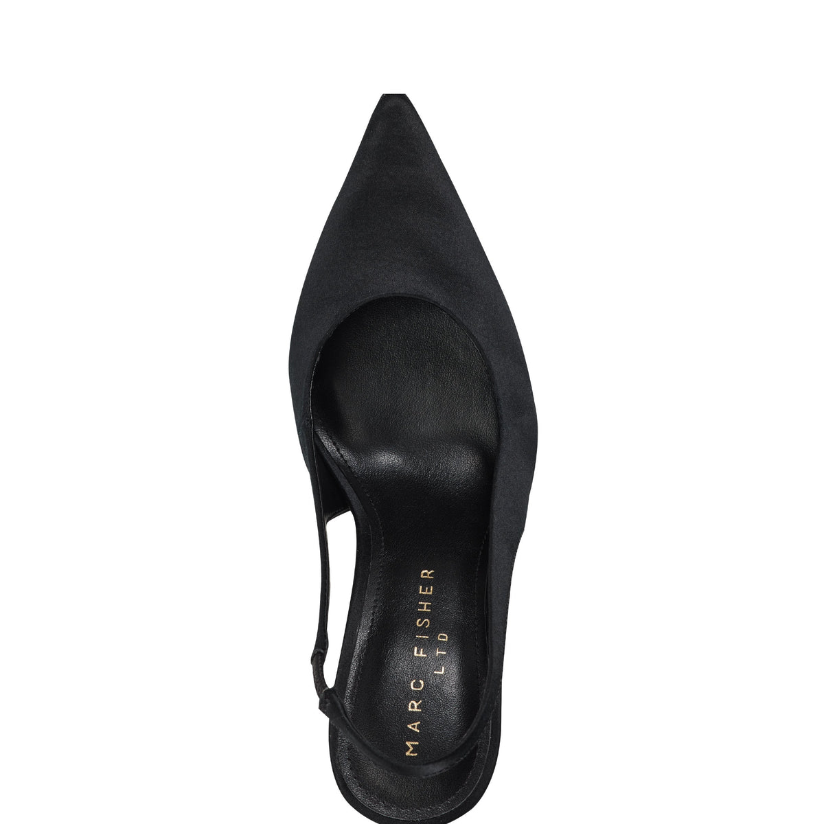 Leynne Slingback Pump - Black Satin | Marc Fisher