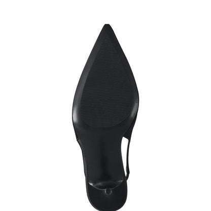 Leynne Slingback Pump - Black Satin | Marc Fisher