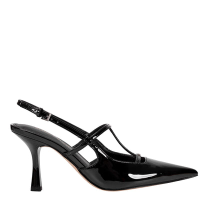 Remmi Strappy Slingback Pump - Black Patent | Marc Fisher
