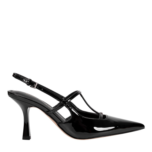 Remmi Strappy Slingback Pump - Black Patent | Marc Fisher