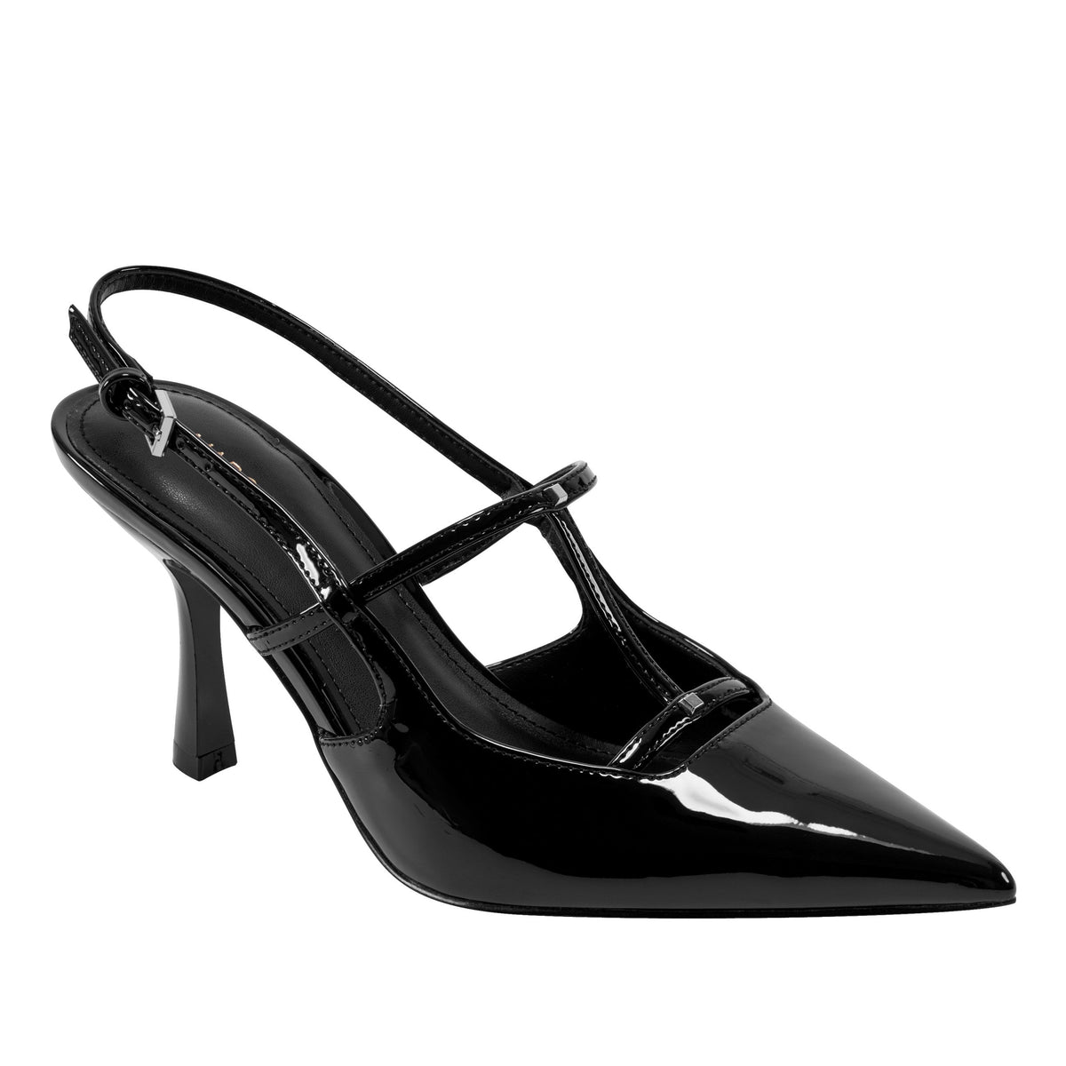 Remmi Strappy Slingback Pump - Black Patent | Marc Fisher