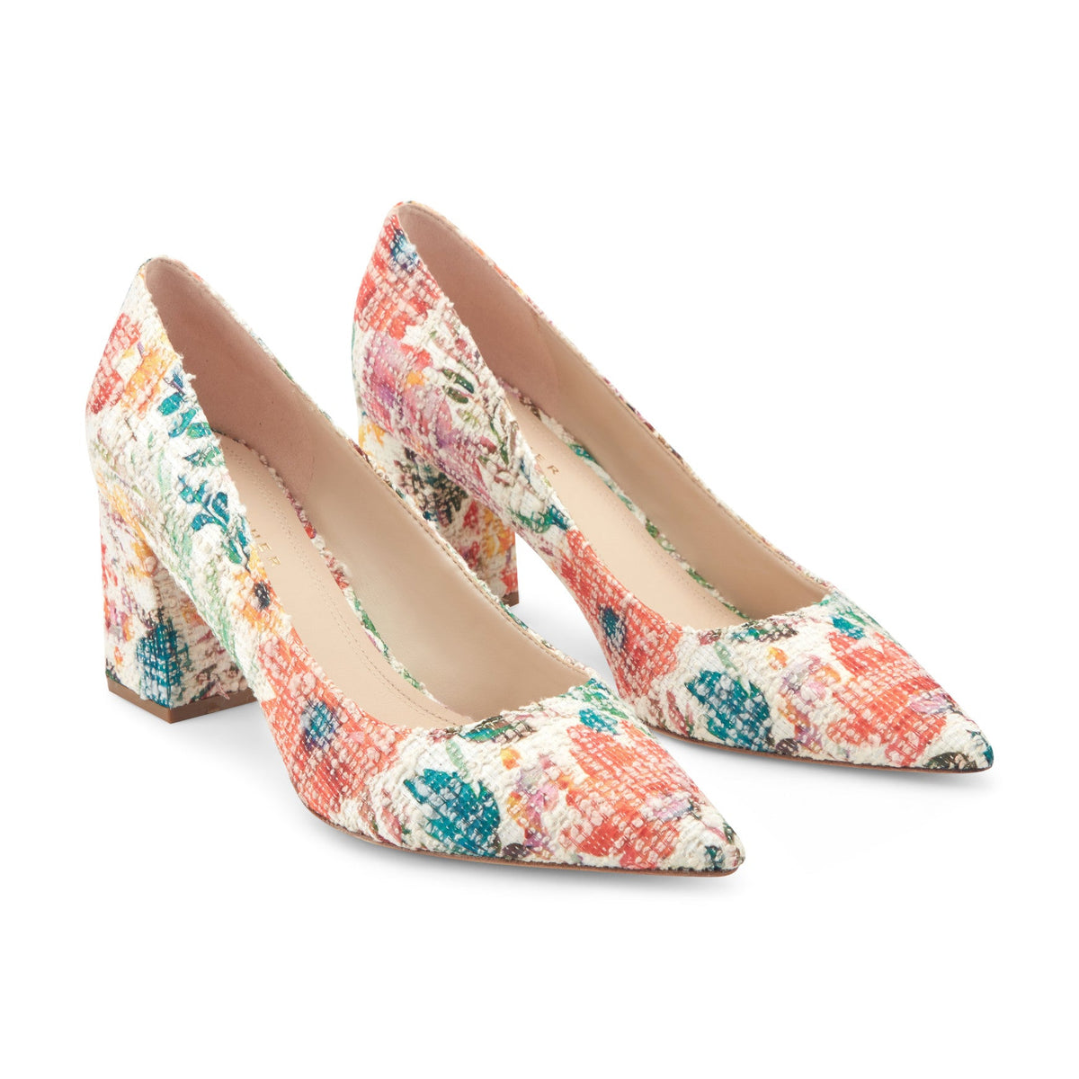 Zala Block Heel Pointy Toe Pump - Floral | Marc Fisher