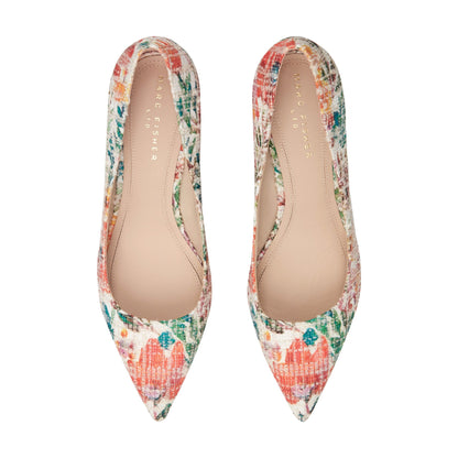 Zala Block Heel Pointy Toe Pump - Floral | Marc Fisher