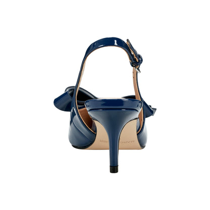 Allon Bow Slingback Pump - Navy Patent | Marc Fisher