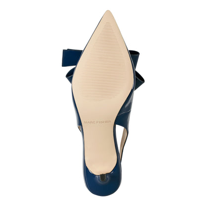 Allon Bow Slingback Pump - Navy Patent | Marc Fisher