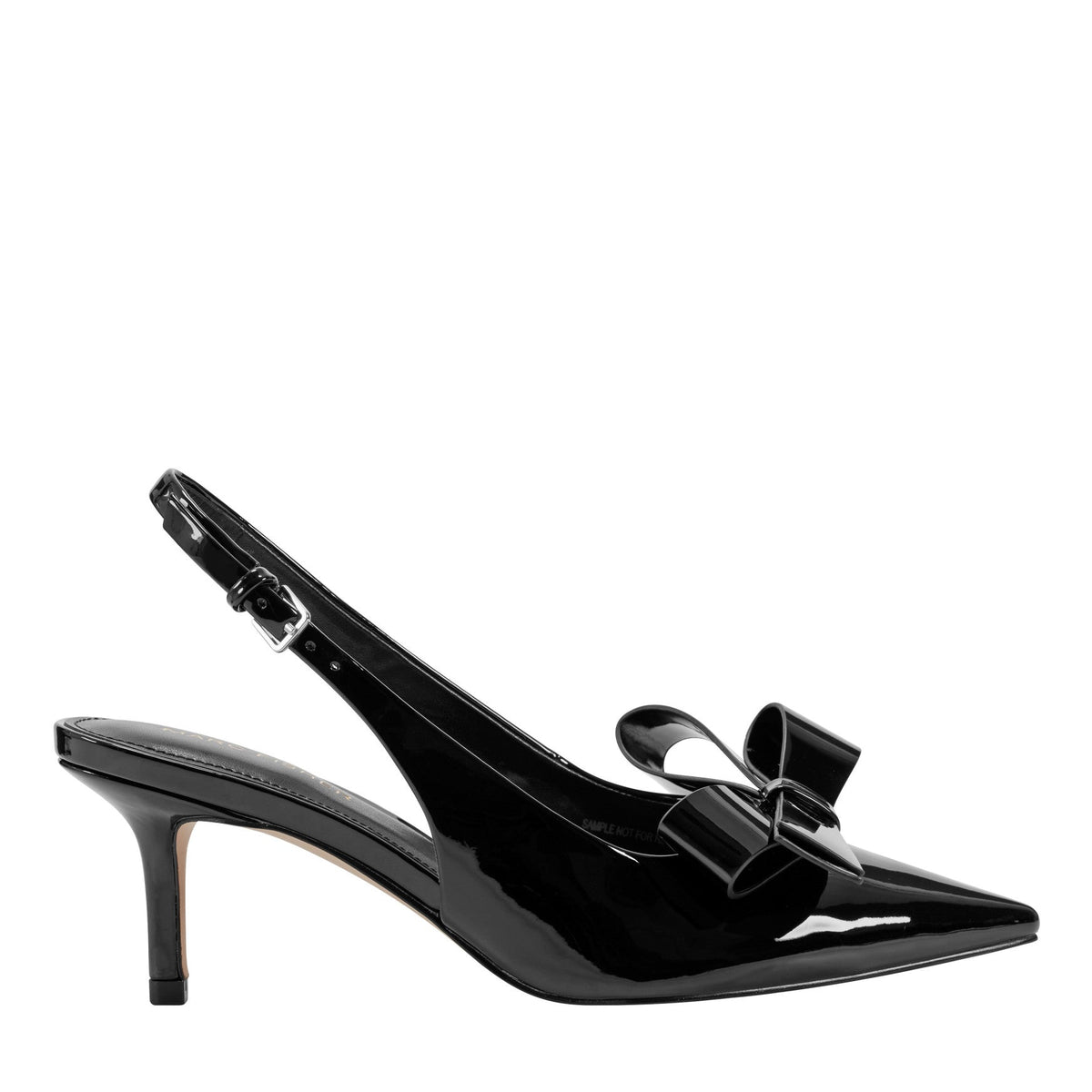 Allon Bow Slingback Pump - Black Patent | Marc Fisher