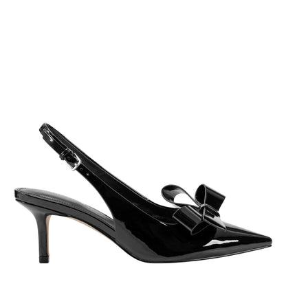 Allon Bow Slingback Pump - Black Patent | Marc Fisher