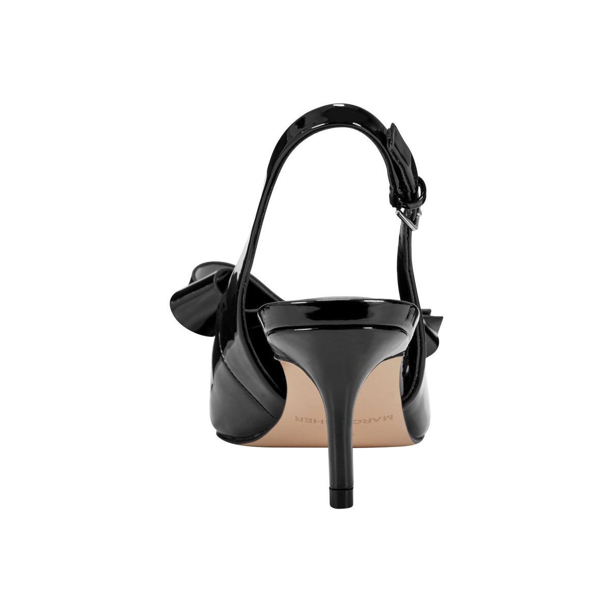 Allon Bow Slingback Pump - Black Patent | Marc Fisher