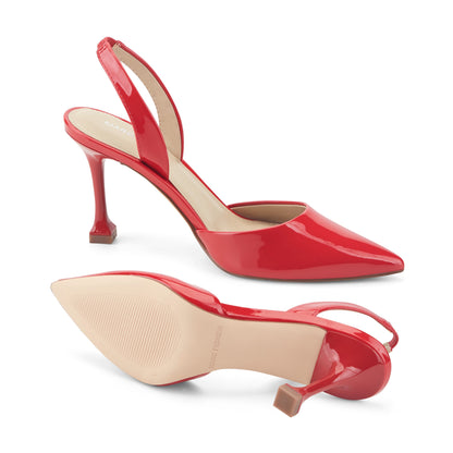 Hadya Slingback Pump - Medium Red Patent | Marc Fisher