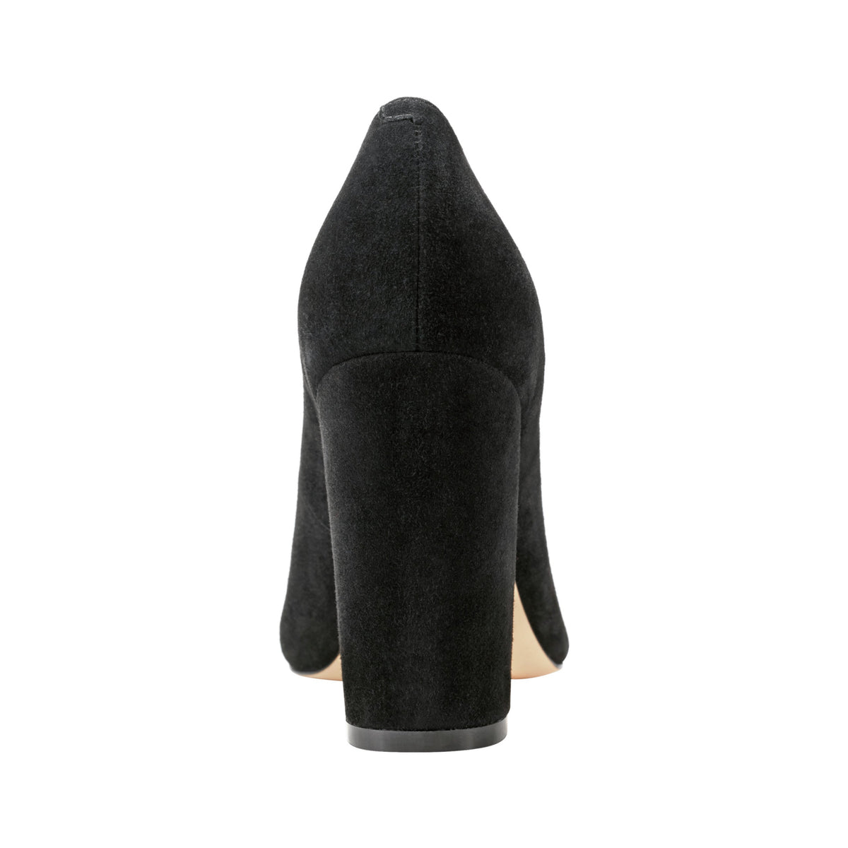 Abilene Leather Block Heel Pointy Toe Pump - Black Suede | Marc Fisher