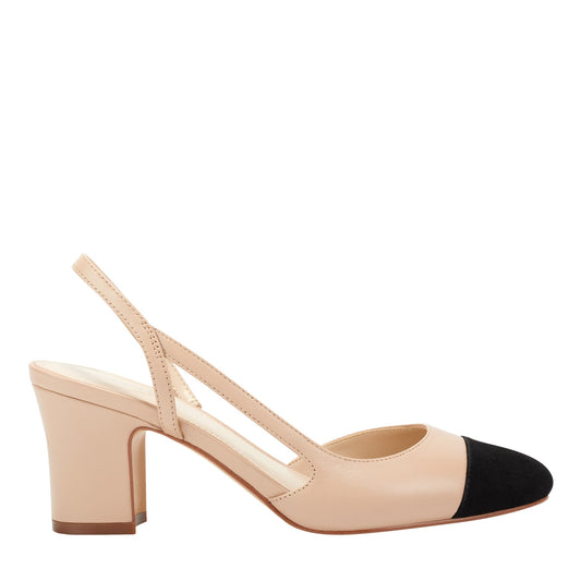 Laynie Block Heel Pump - Natural | Marc Fisher
